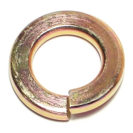 MIDWEST FASTENER Split Lock Washer, For Screw Size 1/2 in Steel, Zinc Yellow Finish, 25 PK 08219